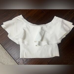 Endless Rose White Ruffle Off-Shoulder Blouse